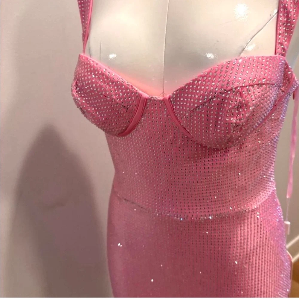 Stacees Sheath Pink V Neck Jersey Short/Mini Homecoming Dress with Beading